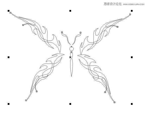 绘制蝴蝶花纹图案的CorelDraw教程