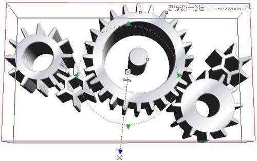 CorelDRAW软件绘制立体金属齿轮图片